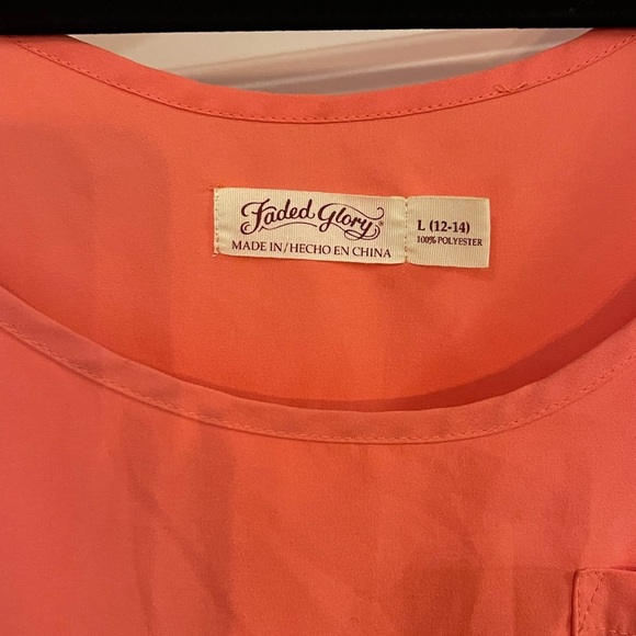⭐️Faded Glory Vibrant Orange Tank Top - Picture 2 of 3